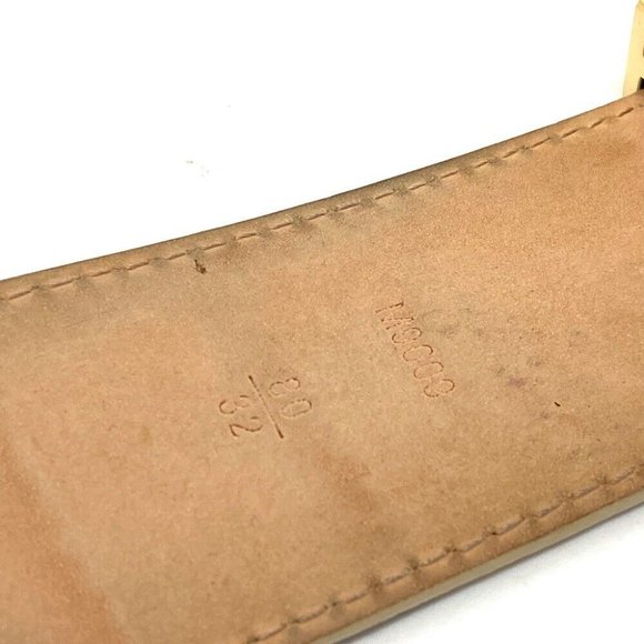 AUTHENTIC LOUIS VUITTON M9609 DamierAzur LV Ceinture Initial Pin buckle belt Whi - Picture 5 of 12